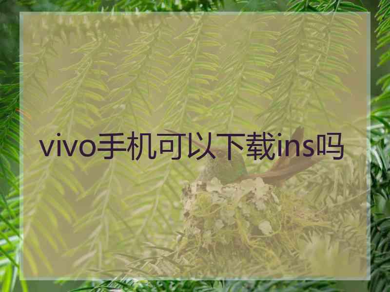 vivo手机可以下载ins吗